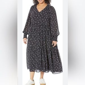 Madewell Plus Allbertine Long Sleeve V-neck MIDI dress Size 3X